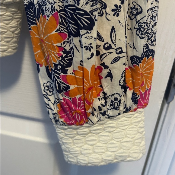 Anthropologie Porridge Beige Textured Floral Puff Sleeve Sweater Women’s small - Picture 5 of 6